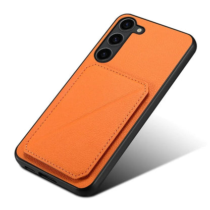 For Samsung Galaxy S23 Case PU Leather+PC+TPU Hidden Card Holder Phone Cover