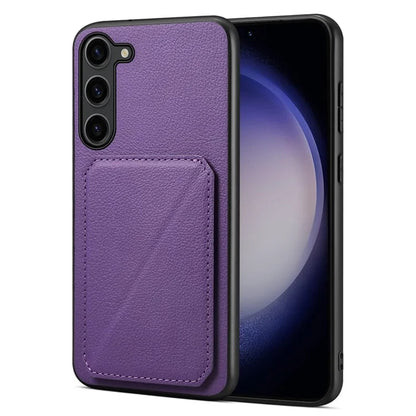 For Samsung Galaxy S23 Case PU Leather+PC+TPU Hidden Card Holder Phone Cover