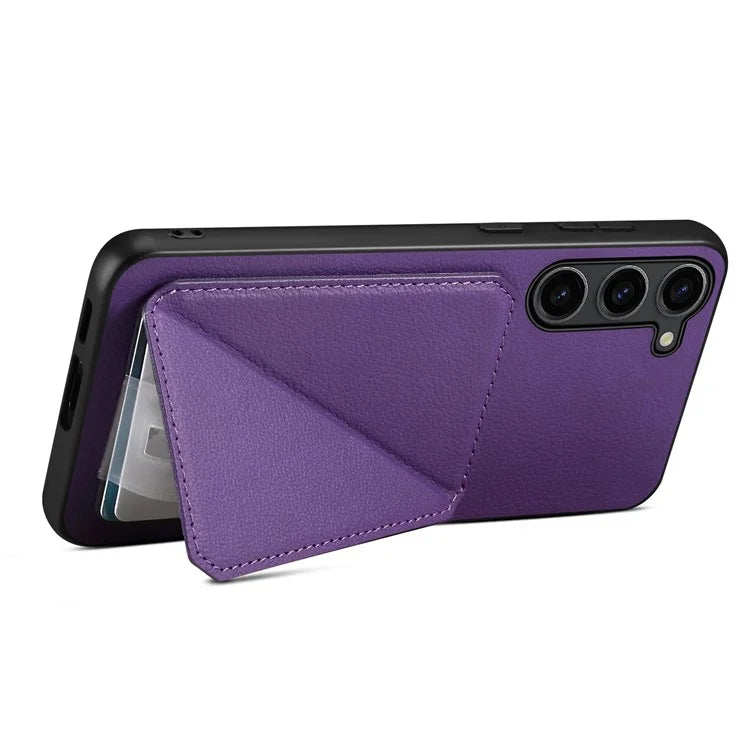 For Samsung Galaxy S23 Case PU Leather+PC+TPU Hidden Card Holder Phone Cover