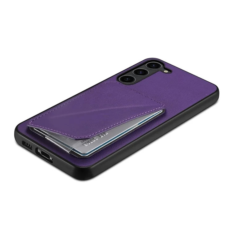 For Samsung Galaxy S23 Case PU Leather+PC+TPU Hidden Card Holder Phone Cover
