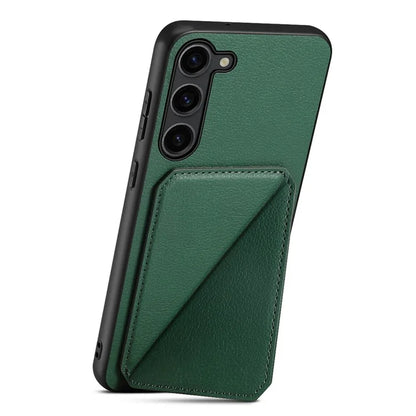 For Samsung Galaxy S23 Case PU Leather+PC+TPU Hidden Card Holder Phone Cover