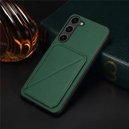 For Samsung Galaxy S23 Case PU Leather+PC+TPU Hidden Card Holder Phone Cover
