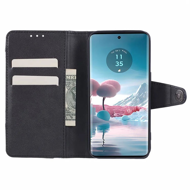 For Motorola Edge 40 Neo 5G Case Wallet Splicing PU Leather Phone Cover