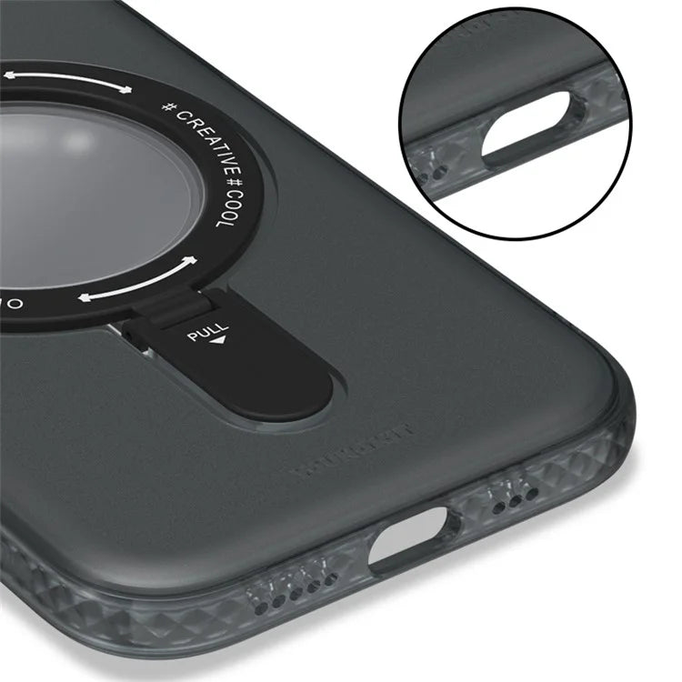 YOUNGKIT For iPhone 15 Pro Max Case Compatible with MagSafe PC Matte Kickstand Phone Cover