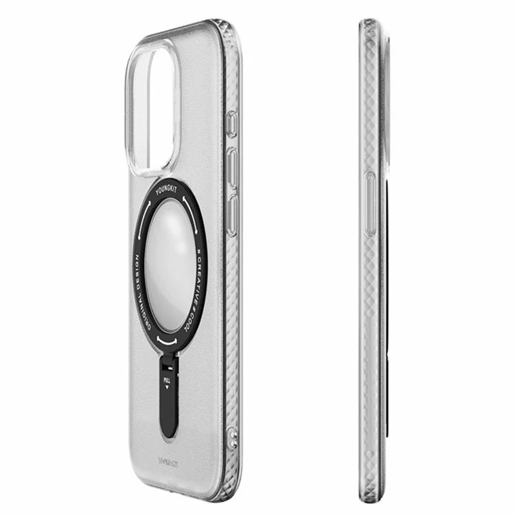 YOUNGKIT For iPhone 15 Pro Max Case Compatible with MagSafe PC Matte Kickstand Phone Cover