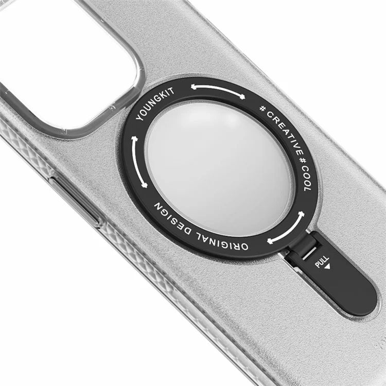 YOUNGKIT For iPhone 15 Pro Max Case Compatible with MagSafe PC Matte Kickstand Phone Cover