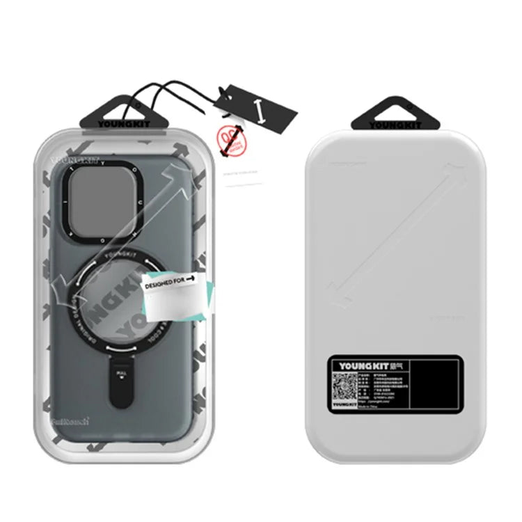 YOUNGKIT For iPhone 15 Pro Max Case Compatible with MagSafe PC Matte Kickstand Phone Cover