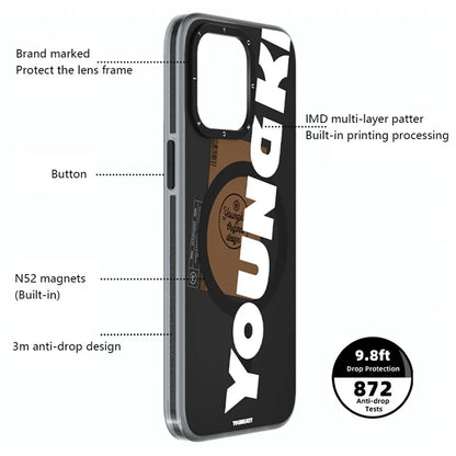 YOUNGKIT For iPhone 15 Pro TPU Case Compatible with MagSafe Drop-Proof IMD Phone Cover