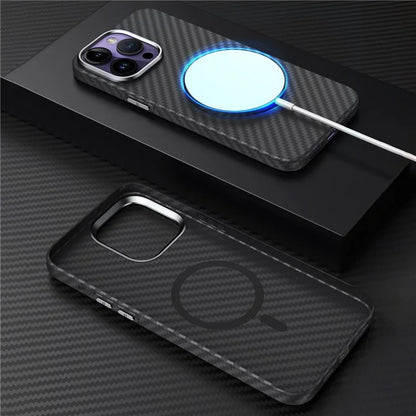GKK For iPhone 14 Pro Max Case Carbon Fiber Texture PC Phone Cover