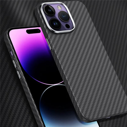 GKK For iPhone 14 Pro Max Case Carbon Fiber Texture PC Phone Cover