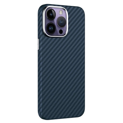 GKK For iPhone 15 Pro Magnetic Phone Case Carbon Fiber Texture PC Back Cover