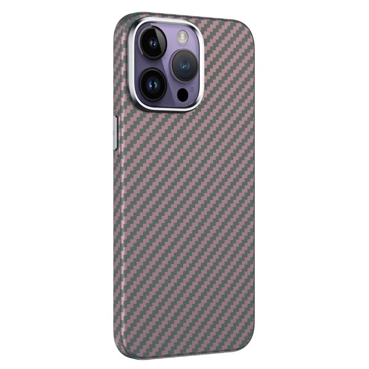 GKK For iPhone 15 Pro Magnetic Phone Case Carbon Fiber Texture PC Back Cover
