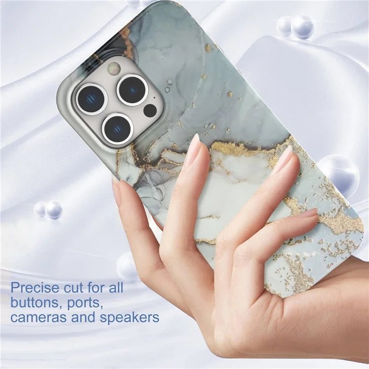 For iPhone 15 Pro Case GW18 IMD Marble Pattern PC+TPU Phone Cover
