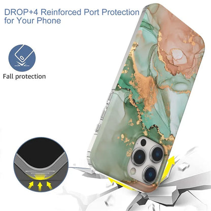 For iPhone 15 Pro Case GW18 IMD Marble Pattern PC+TPU Phone Cover