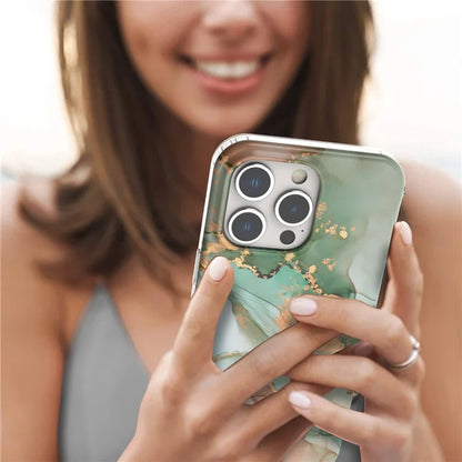For iPhone 15 Pro Case GW18 IMD Marble Pattern PC+TPU Phone Cover