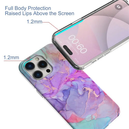 For iPhone 15 Pro Case GW18 IMD Marble Pattern PC+TPU Phone Cover