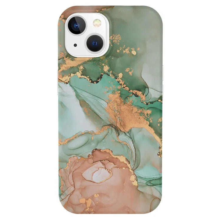 For iPhone 15 Case GW18 PC+TPU IMD Back Shell Marble Pattern Phone Cover
