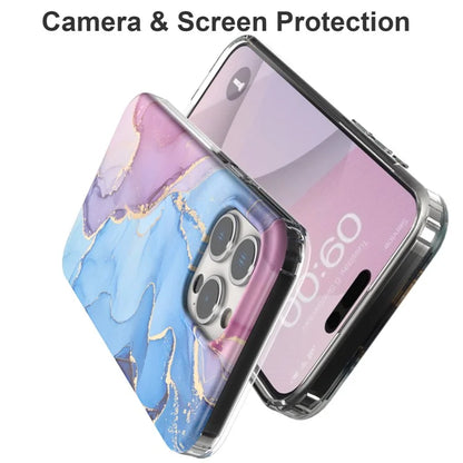 For iPhone 15 Pro Max Case GW18 PC+TPU Shell Marble Pattern IMD Phone Cover