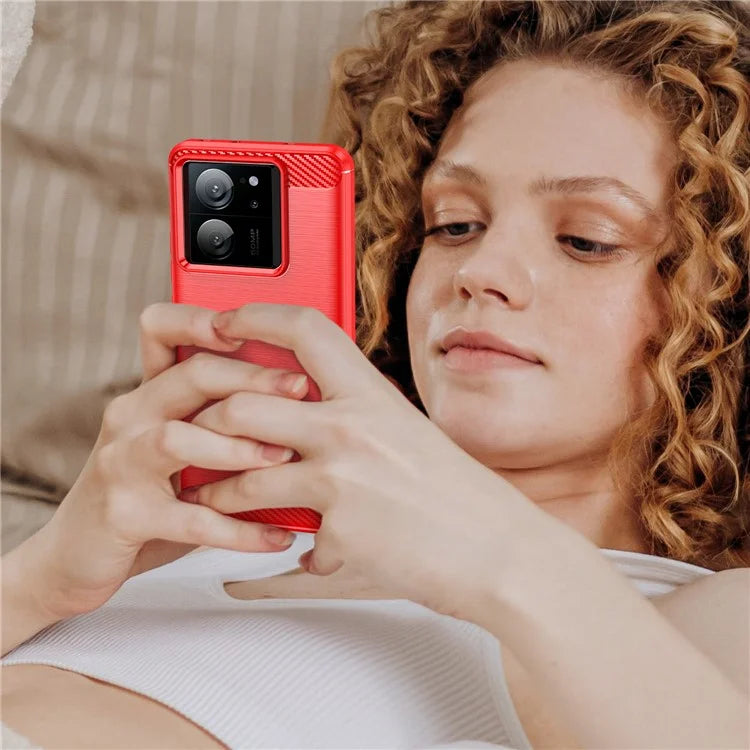 TPU Shell for Xiaomi 13T / 13T Pro Case Carbon Fiber Texture Phone Cover