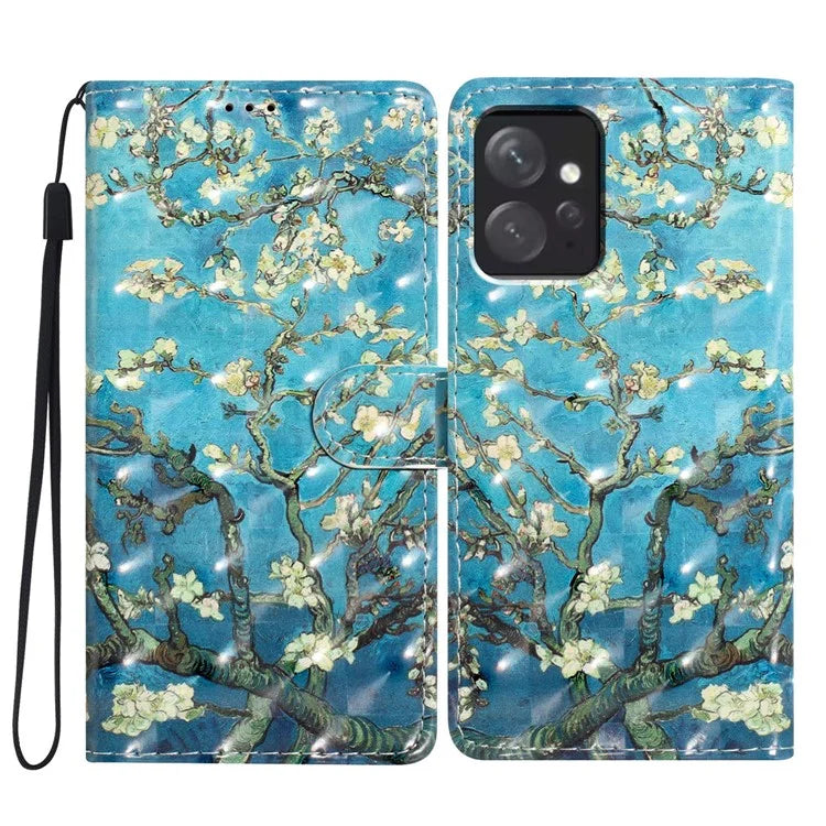 For Xiaomi Redmi Note 12 4G Case Wallet PU Leather 3D Pattern Printed Phone Cover