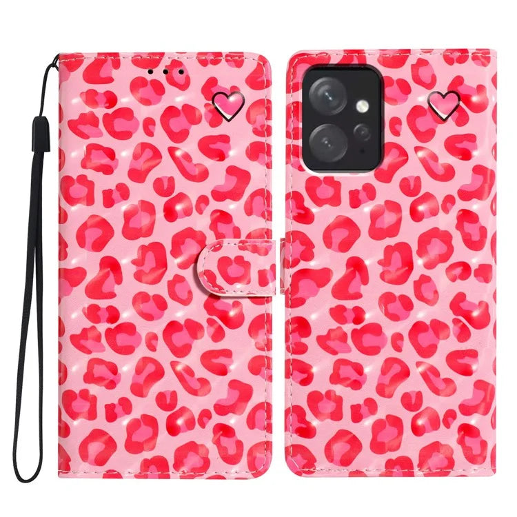 For Xiaomi Redmi Note 12 4G Case Wallet PU Leather 3D Pattern Printed Phone Cover