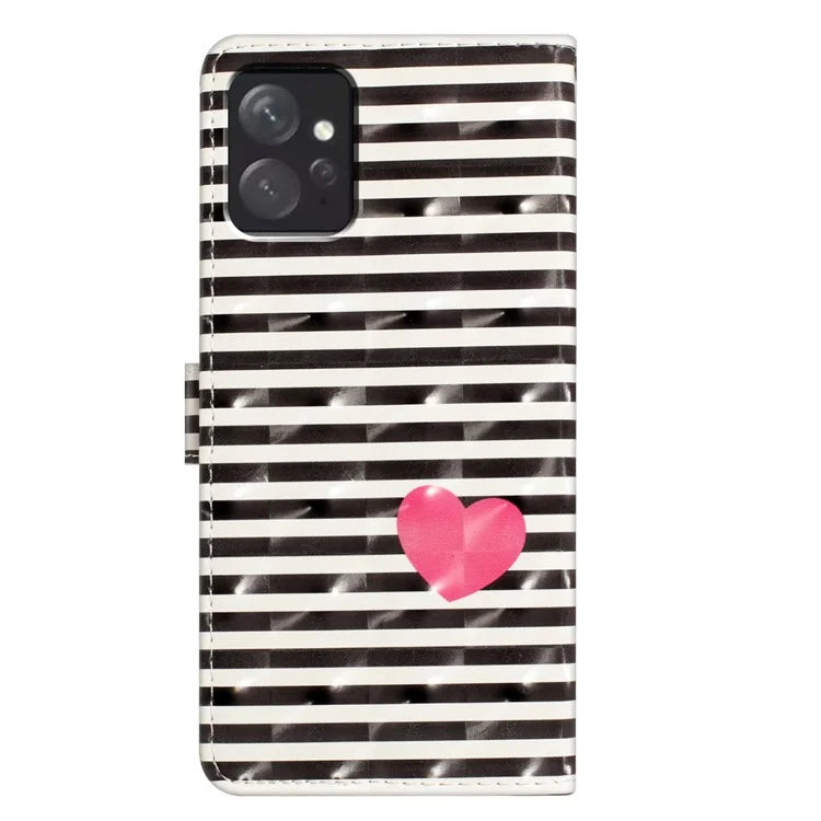 For Xiaomi Redmi Note 12 4G Case Wallet PU Leather 3D Pattern Printed Phone Cover