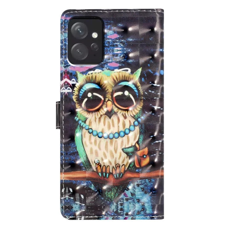 For Xiaomi Redmi Note 12 4G Case Wallet PU Leather 3D Pattern Printed Phone Cover