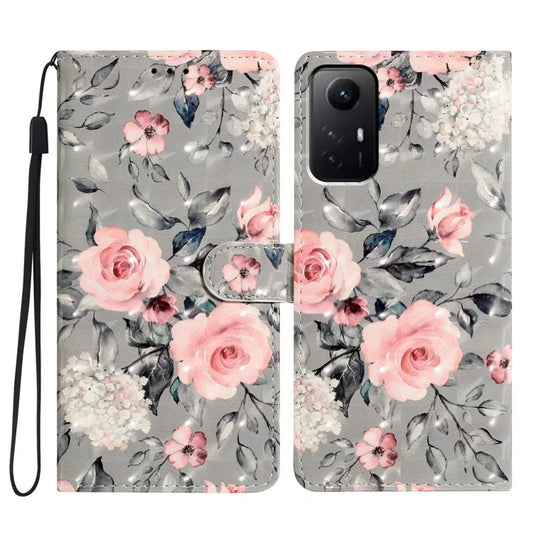 For Xiaomi Redmi Note 12S 4G Case 3D Pattern Print Flip Stand PU Leather Phone Cover