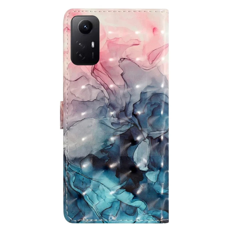 For Xiaomi Redmi Note 12S 4G Case 3D Pattern Print Flip Stand PU Leather Phone Cover