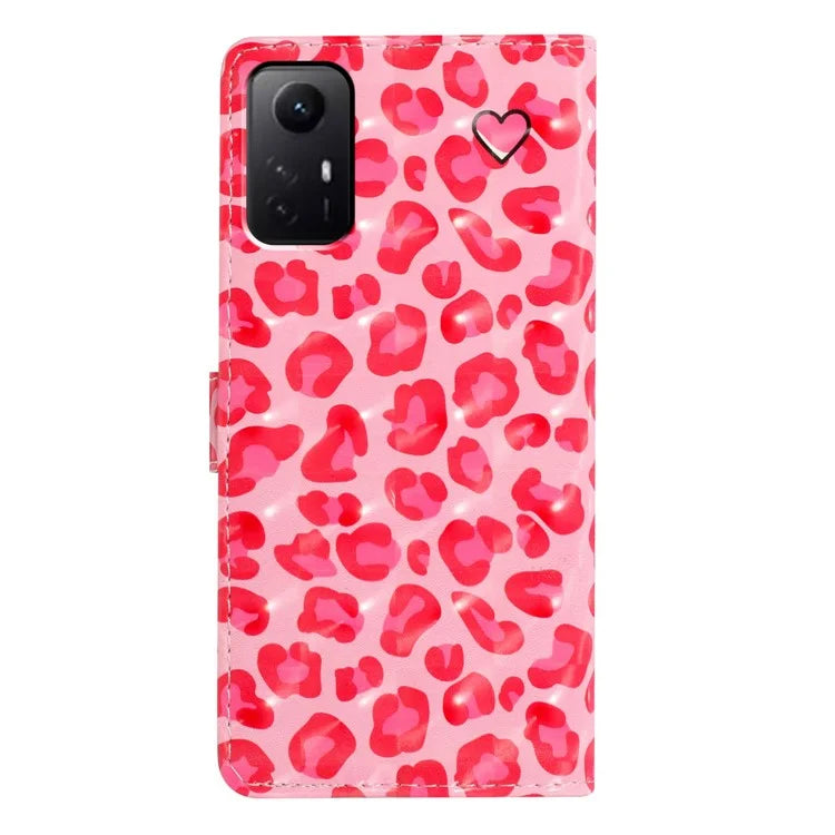 For Xiaomi Redmi Note 12S 4G Case 3D Pattern Print Flip Stand PU Leather Phone Cover