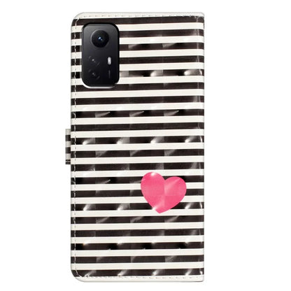 For Xiaomi Redmi Note 12S 4G Case 3D Pattern Print Flip Stand PU Leather Phone Cover