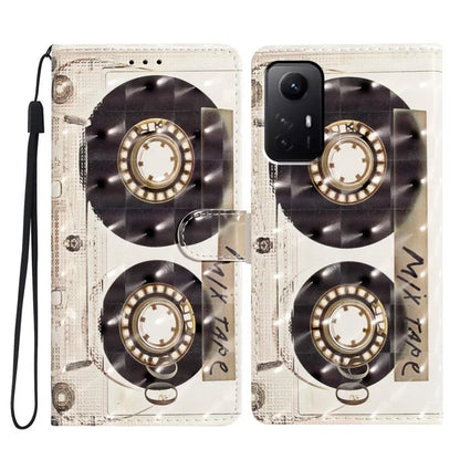 For Xiaomi Redmi Note 12S 4G Case 3D Pattern Print Flip Stand PU Leather Phone Cover