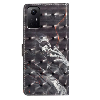 For Xiaomi Redmi Note 12S 4G Case 3D Pattern Print Flip Stand PU Leather Phone Cover