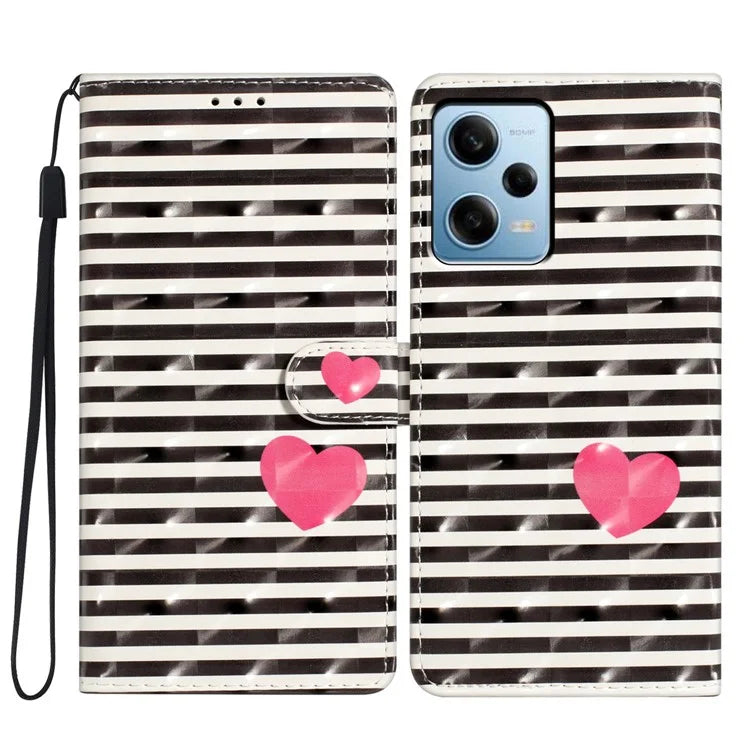 For Xiaomi Poco X5 5G / Xiaomi Redmi Note 12 5G (China) / (Global) / (India) Case PU Leather Pattern Print Phone Cover