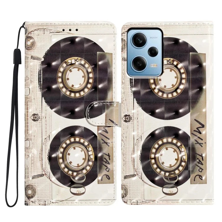 For Xiaomi Poco X5 5G / Xiaomi Redmi Note 12 5G (China) / (Global) / (India) Case PU Leather Pattern Print Phone Cover