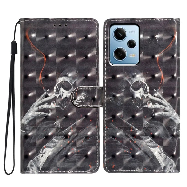 For Xiaomi Poco X5 5G / Xiaomi Redmi Note 12 5G (China) / (Global) / (India) Case PU Leather Pattern Print Phone Cover