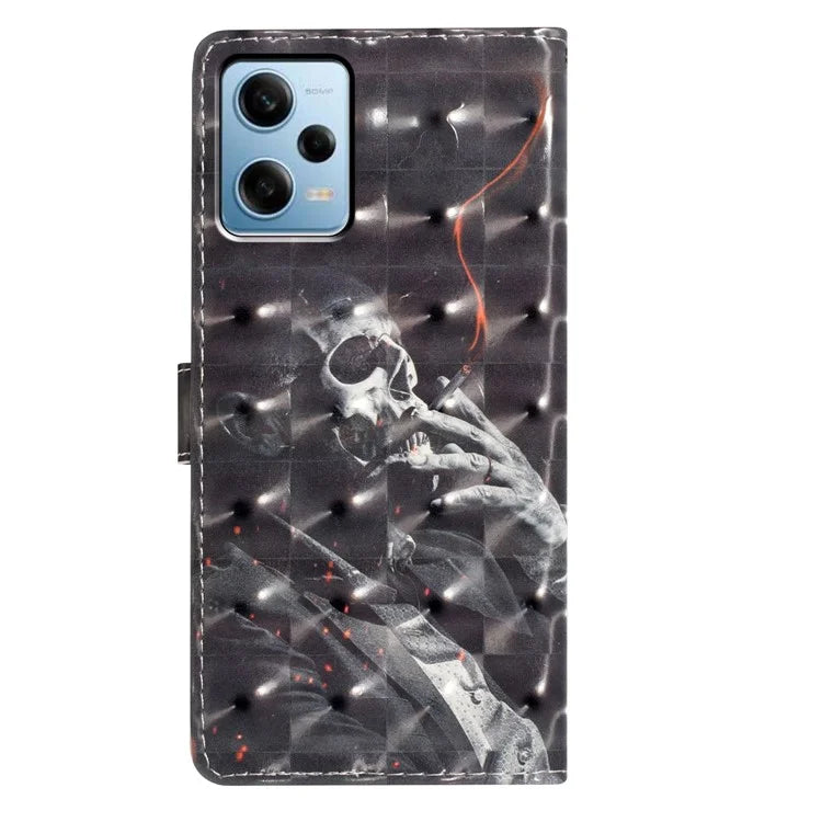 For Xiaomi Poco X5 5G / Xiaomi Redmi Note 12 5G (China) / (Global) / (India) Case PU Leather Pattern Print Phone Cover