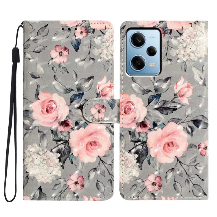 For Xiaomi Poco X5 5G / Xiaomi Redmi Note 12 5G (China) / (Global) / (India) Case PU Leather Pattern Print Phone Cover