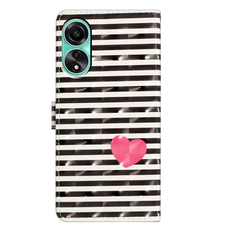 For Oppo A38 4G Case 3D Pattern Print PU Leather Magnetic Clasp Phone Wallet Cover