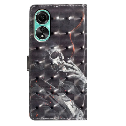 For Oppo A38 4G Case 3D Pattern Print PU Leather Magnetic Clasp Phone Wallet Cover