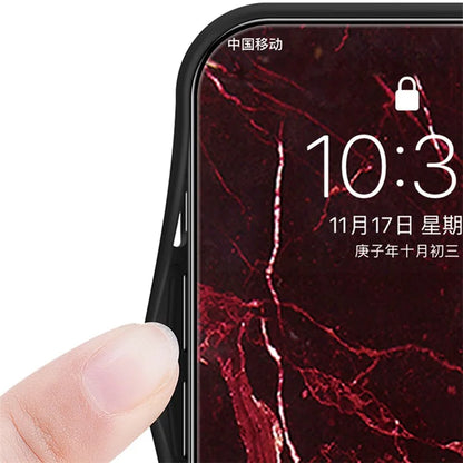 For Oppo A78 4G Cover Marble Design Tempered Glass+PC+TPU Anti-scratch Phone Case