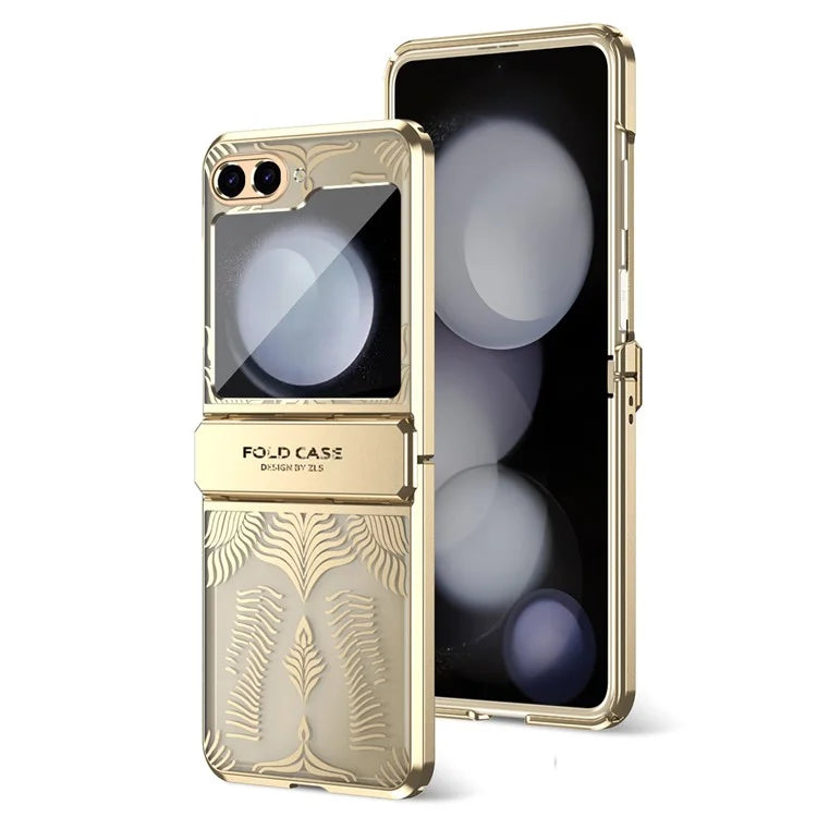 For Samsung Galaxy Z Flip5 5G Case  Wing Frame Design Electroplating PC Phone Cover
