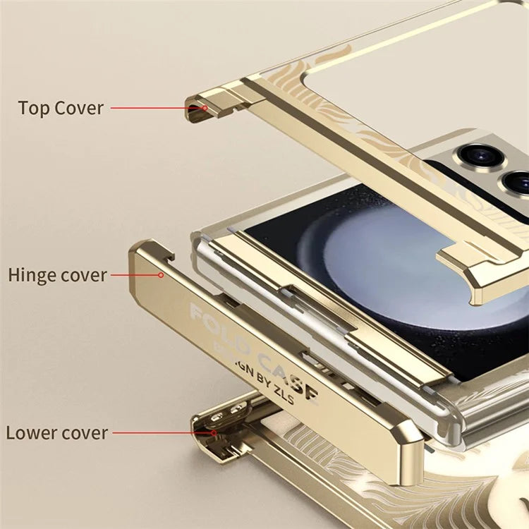 For Samsung Galaxy Z Flip5 5G Case  Wing Frame Design Electroplating PC Phone Cover