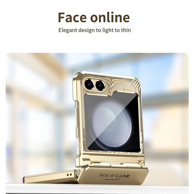 For Samsung Galaxy Z Flip5 5G Case  Wing Frame Design Electroplating PC Phone Cover