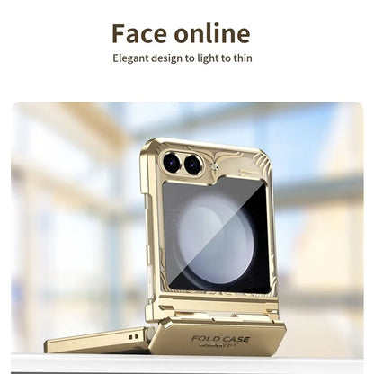 For Samsung Galaxy Z Flip5 5G Case  Wing Frame Design Electroplating PC Phone Cover