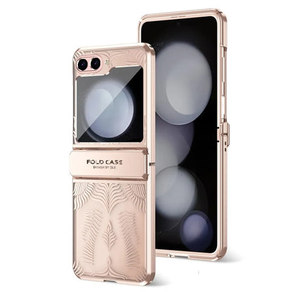 For Samsung Galaxy Z Flip5 5G Case  Wing Frame Design Electroplating PC Phone Cover