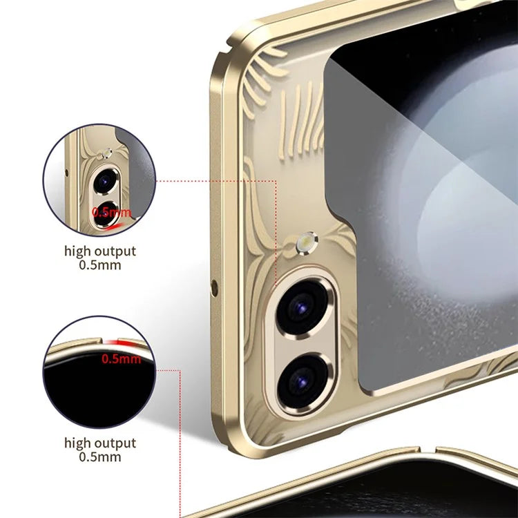 For Samsung Galaxy Z Flip5 5G Case  Wing Frame Design Electroplating PC Phone Cover