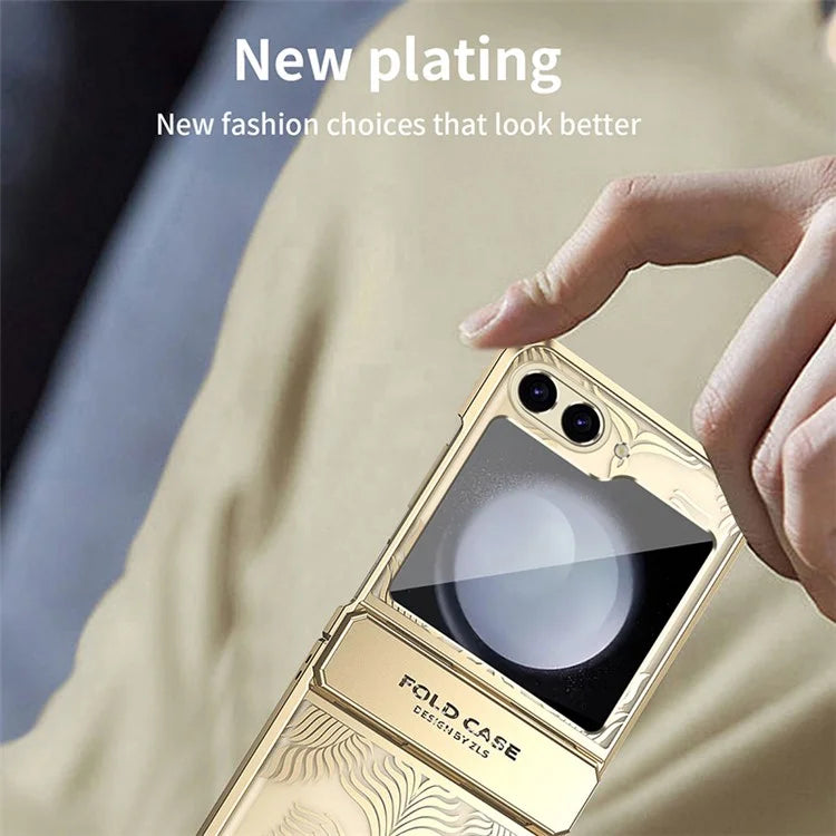 For Samsung Galaxy Z Flip5 5G Case  Wing Frame Design Electroplating PC Phone Cover
