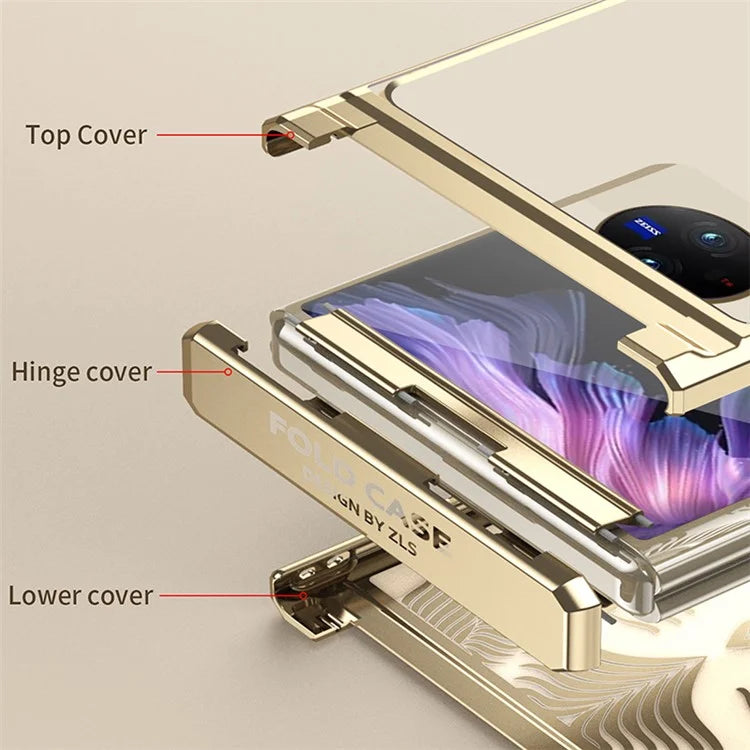 For vivo X Flip Case Slim Fit Hard PC Wing Frame Design Back Phone Cover