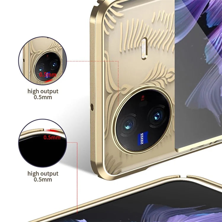 For vivo X Flip Case Slim Fit Hard PC Wing Frame Design Back Phone Cover